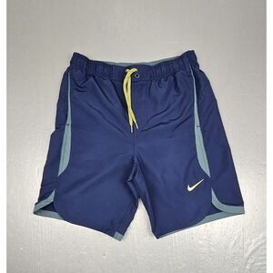 Vintage Nike NESS6371 Volley Swim Trunks Mens Small Blue Lined Beach Vacation